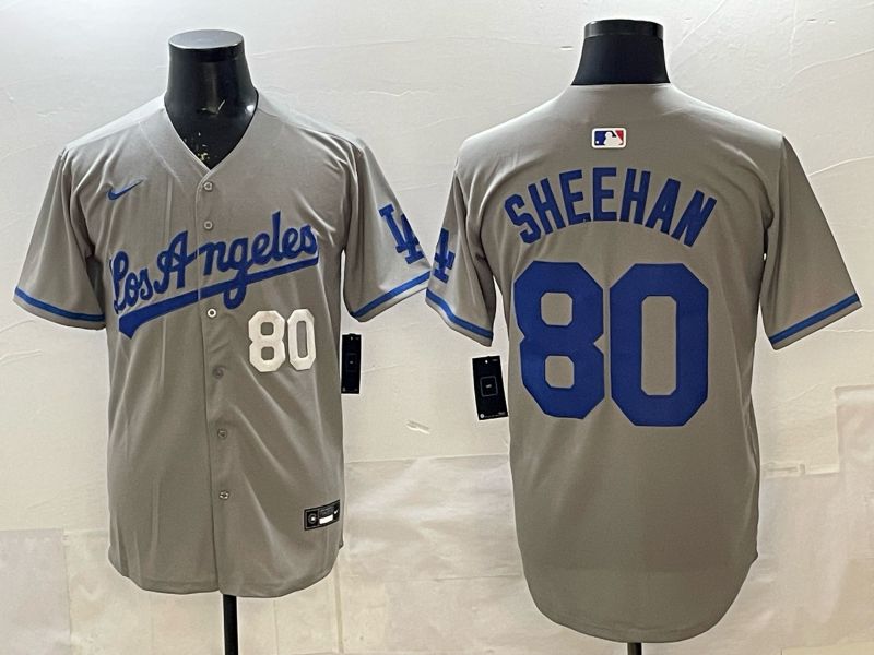 Men 2025 Los Angeles Dodgers #80 Sheehan Grey Game Nike MLB Jersey style 0010->los angeles dodgers->MLB Jersey